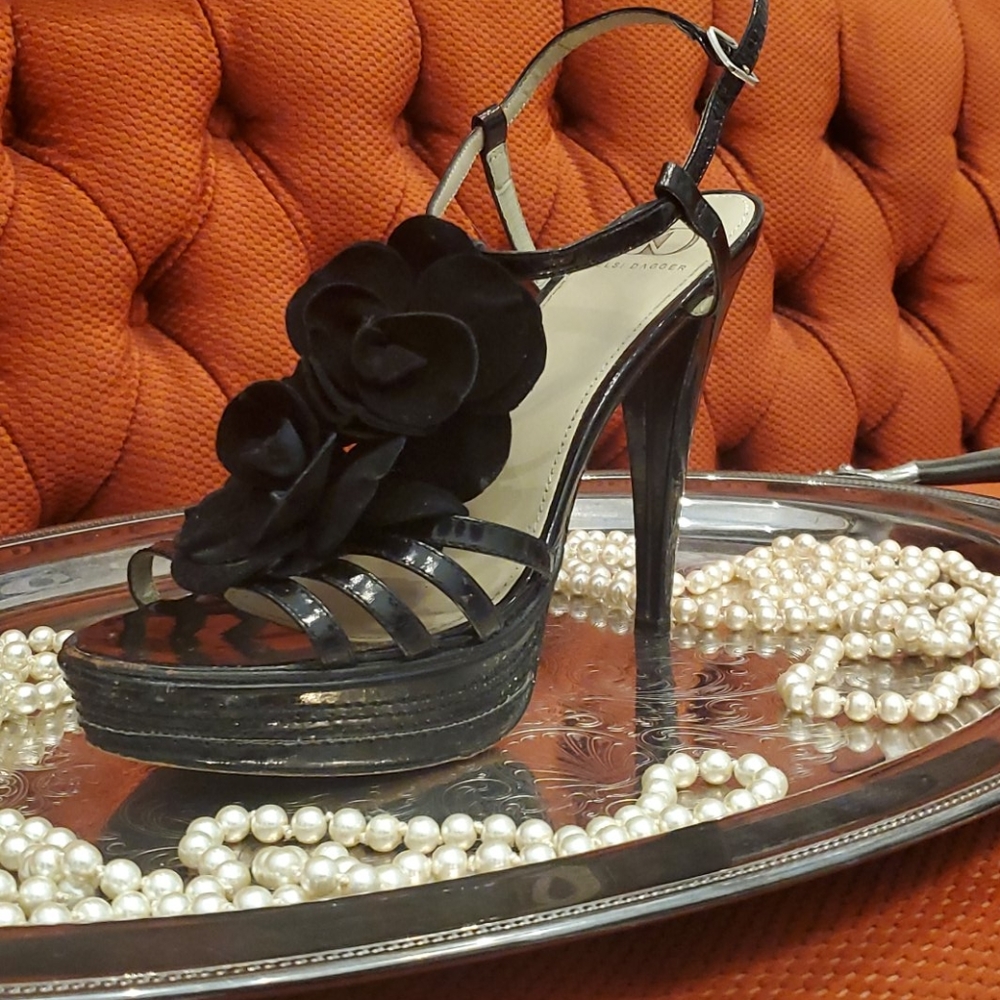 Black Stiletto Sandals Size 8.5